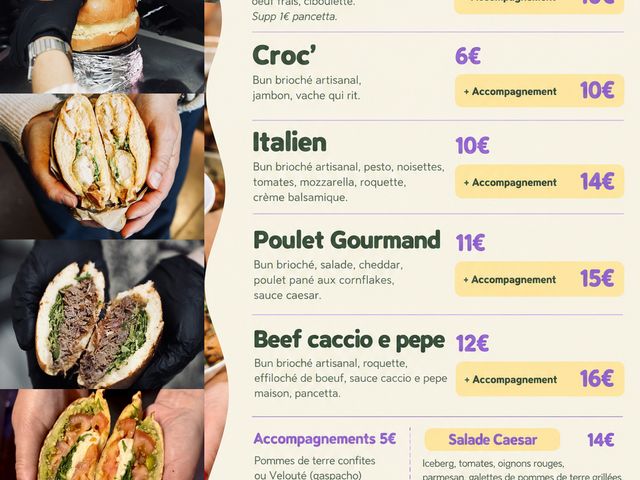 soleï café Notre carte food